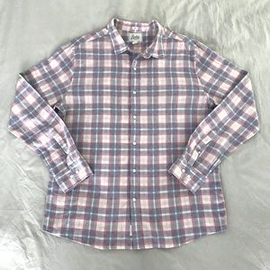 Bixby Nomad Men’s Plaid Button Down Shirt Slim XL